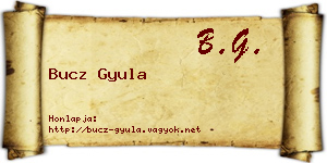 Bucz Gyula névjegykártya